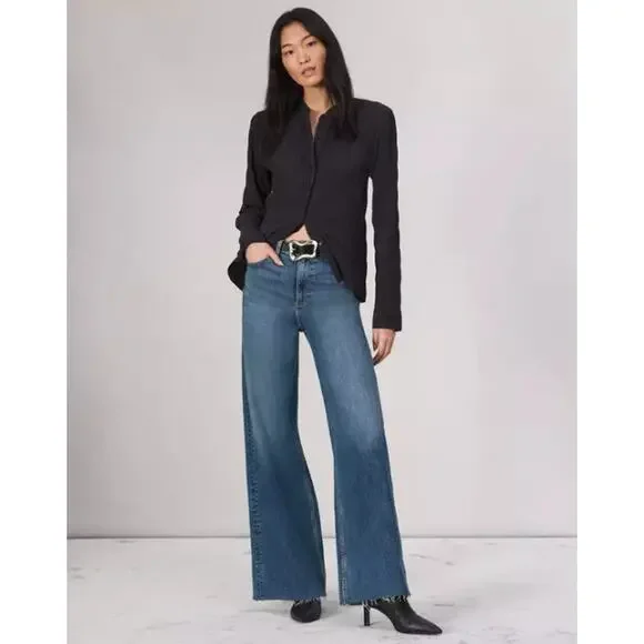 Rag & Bone Flexi Sofie Ultra Wide Leg Jean in Willow Size 26 - Picture 2 of 11